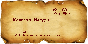 Kránitz Margit névjegykártya